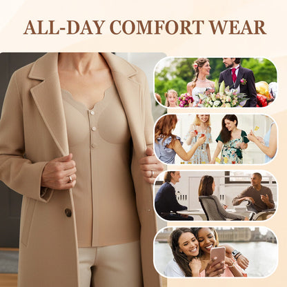 Women’s Thermal Front-Button Tank Top With Built-In Bra