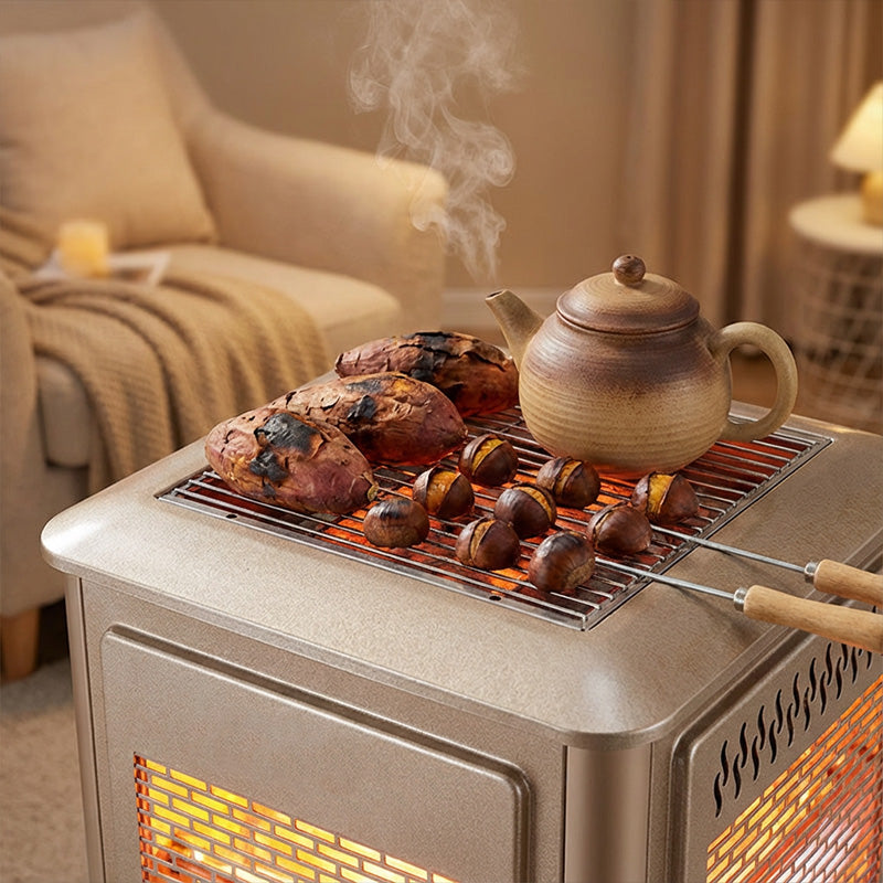5 Sides Portable Electric Heater with BBQ Grill Top（50% OFF）