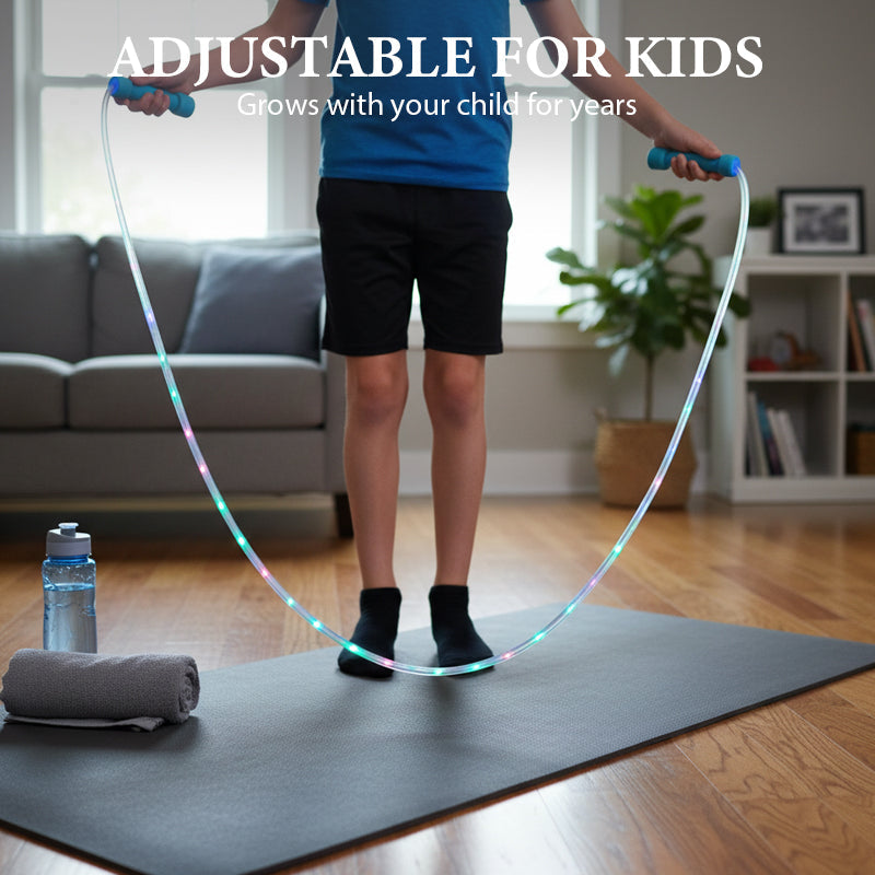 🔥 LED jump rope for kids – cool light show, adjustable length, and active play in the dark