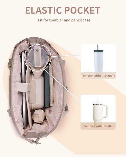 🌸 50% OFF NOW! 🌸💕🎁Wandering Nature Puffer Tote Bag with Cup Holder & Laptop Compartment & Trolley Sleeve for Travel, Work, Nurse, Women