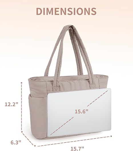 🌸 50% OFF NOW! 🌸💕🎁Wandering Nature Puffer Tote Bag with Cup Holder & Laptop Compartment & Trolley Sleeve for Travel, Work, Nurse, Women