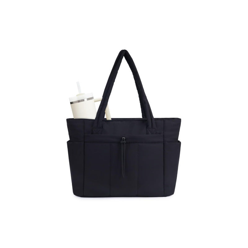 🌸 50% OFF NOW! 🌸💕🎁Wandering Nature Puffer Tote Bag with Cup Holder & Laptop Compartment & Trolley Sleeve for Travel, Work, Nurse, Women