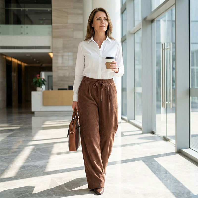 ⏳Limited-time 50% off⏰Casual Loose Fit Corduroy Trousers for Women👖