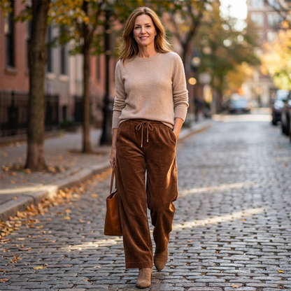 ⏳Limited-time 50% off⏰Casual Loose Fit Corduroy Trousers for Women👖