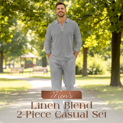 💎 50% OFF! Linen two-piece set ✨ Instantly exudes sophistication. Breathable and sweat-free. Features a lapel collar and side pockets. Perfect from the beach to dinner. 🌊