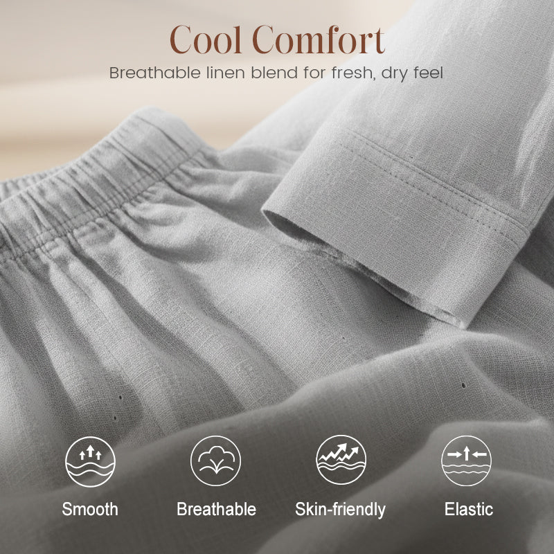 💎 50% OFF! Linen two-piece set ✨ Instantly exudes sophistication. Breathable and sweat-free. Features a lapel collar and side pockets. Perfect from the beach to dinner. 🌊