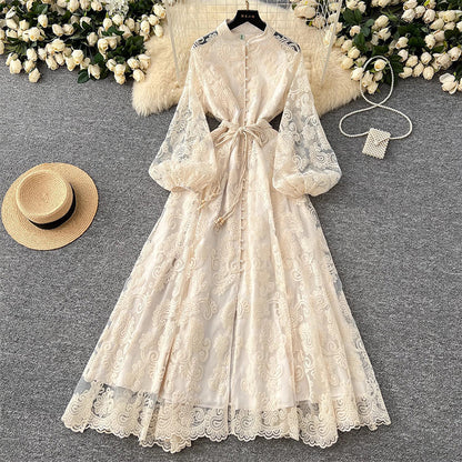 🎁New arrival 60% OFF💥Vintage Embroidered Lantern Sleeve Dress