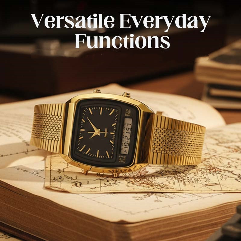⌚50% OFF NOW! ✨ Retro Style Square Face Multifunction Watch – Chronograph, Date Display & Classic Design 🕰️