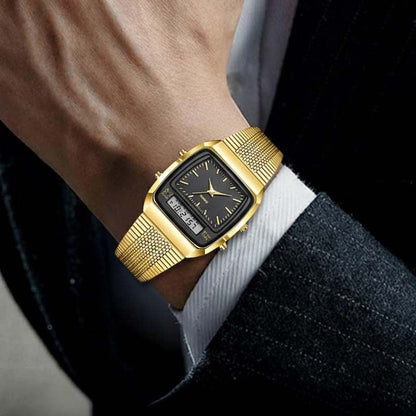 ⌚50% OFF NOW! ✨ Retro Style Square Face Multifunction Watch – Chronograph, Date Display & Classic Design 🕰️
