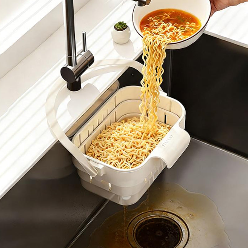 ⏰💰 50% OFF – Collapsible Faucet-Hanging Sink Strainer Basket | Hangs on Faucet, Collapses Flat! | Perfect for Veggies, Fruits & Dishes 🥦🍅🧽