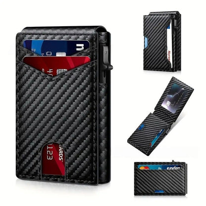 💳Slim Pop Up RFID Wallet Leather Card Holder with Money💥