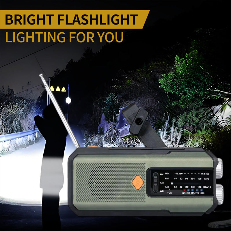 ⏳LAST DAY SALE ONLY ￡28.99!!🔥 Solar & Hand Crank Survival Radio✨ 📻 2000mAh Power Bank, Torch + SOS Alarm | For UK Power Cuts & Outdoor Emergencies