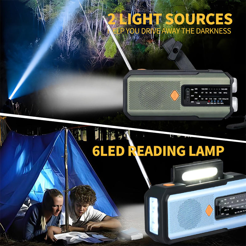 ⏳LAST DAY SALE ONLY ￡28.99!!🔥 Solar & Hand Crank Survival Radio✨ 📻 2000mAh Power Bank, Torch + SOS Alarm | For UK Power Cuts & Outdoor Emergencies