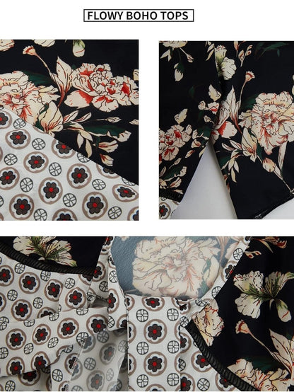 🔥Summer Hot Sale-50% Off!!✨Women's Floral Kimono Ruffle Sleeve Tie Cardigans Flowy Boho Loose Cover Ups