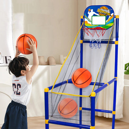 🥳2026 HOT SALE🥳💞50K+ SOLD!🏀🎯Kids‘ Indoor Basketball Arcade Game – Auto ball return, sturdy & safe. 4 balls + pump included. Quick setup, endless fun! 🧒💨