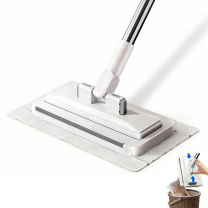 🧹  50% OFF! ✨ Hands-Free Flat Mop – Shark-Tooth Grip, Universal Cloths, Telescopic 🪥