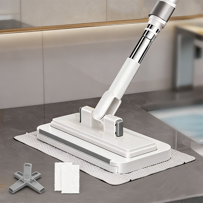 🧹  50% OFF! ✨ Hands-Free Flat Mop – Shark-Tooth Grip, Universal Cloths, Telescopic 🪥