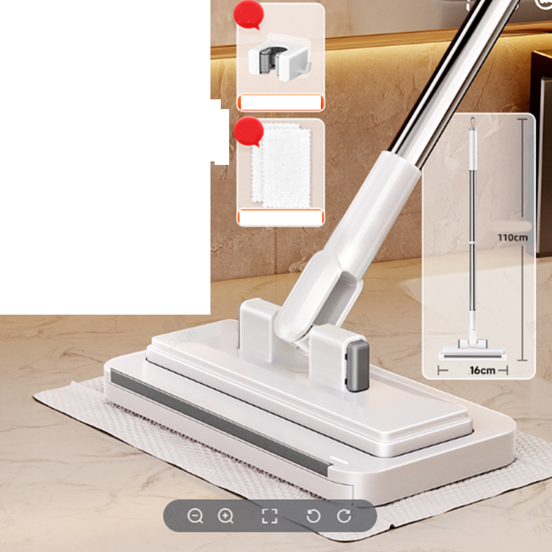 🧹  50% OFF! ✨ Hands-Free Flat Mop – Shark-Tooth Grip, Universal Cloths, Telescopic 🪥