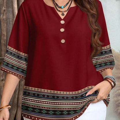 🌸Summer Hot Sale-50% Off!!🌿Women's Casual Button-Front V-Neck Top