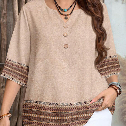 🌸Summer Hot Sale-50% Off!!🌿Women's Casual Button-Front V-Neck Top