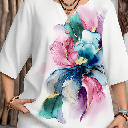 🌸Summer Hot Sale-50% Off!!🌿Women's Casual Button-Front V-Neck Top