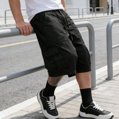 Men's Plus Size Casual Drawstring Capri Pants