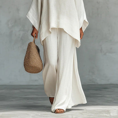 👚 50% OFF NOW! ⏳ Women's Loose Fit Long Sleeve Top & Wide Leg Pants Set – Breathable, flowy & perfect for lounging, travel or casual elegance 🧘‍♀️