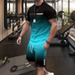 Men's Gradient Color T-Shirt & Shorts Set