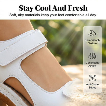 👡 FLASH SALE: 50% OFF! 🏖️ Women's Platform One-Strap Sandals – Adjustable Velcro, Cushioned Insole & Anti-Slip Grip ✨