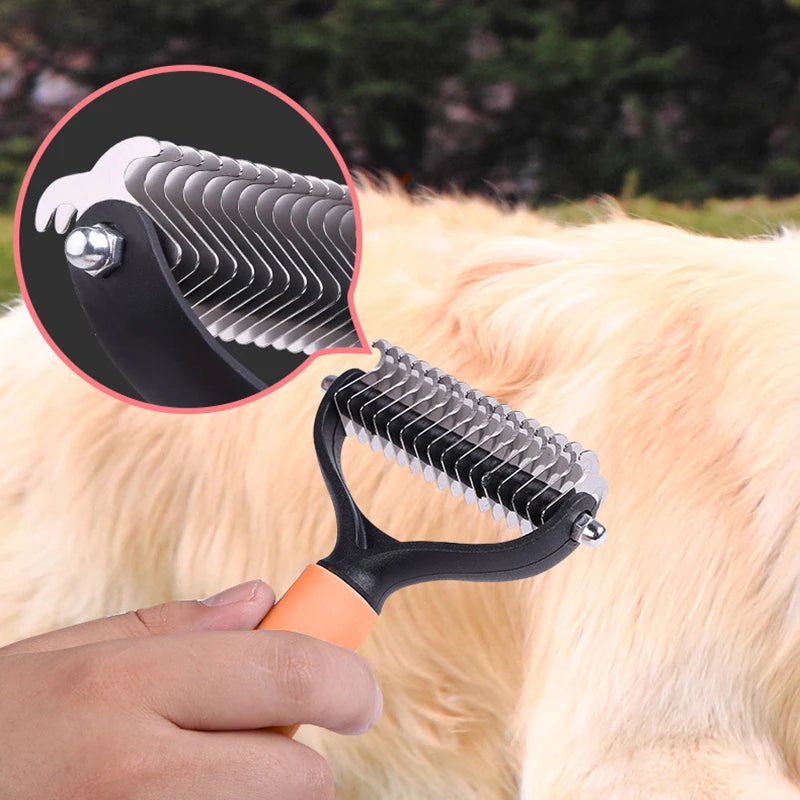 🐾 50% OFF NOW! 🧹 Double-Sided Self-Cleaning Pet Grooming Brush – Removes Loose Fur, Massages Skin & Reduces Shedding for Dogs & Cats 🐶