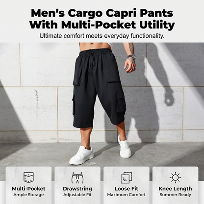Men's Casual Cargo Capri Shorts