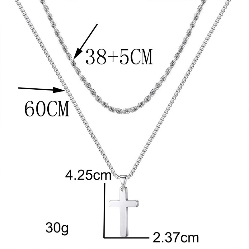 ✝️ 50% OFF NOW! 🔥 Double Layer Cross Pendant Necklace – Elegant Design, High-Quality Metal & Perfect for Daily Wear or Gift Giving 🎁