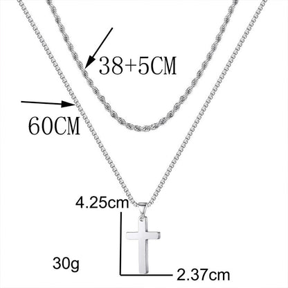 ✝️ 50% OFF NOW! 🔥 Double Layer Cross Pendant Necklace – Elegant Design, High-Quality Metal & Perfect for Daily Wear or Gift Giving 🎁