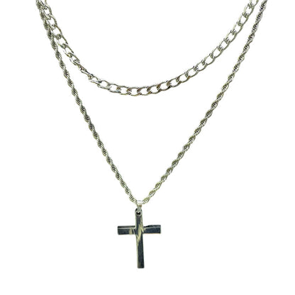 ✝️ 50% OFF NOW! 🔥 Double Layer Cross Pendant Necklace – Elegant Design, High-Quality Metal & Perfect for Daily Wear or Gift Giving 🎁