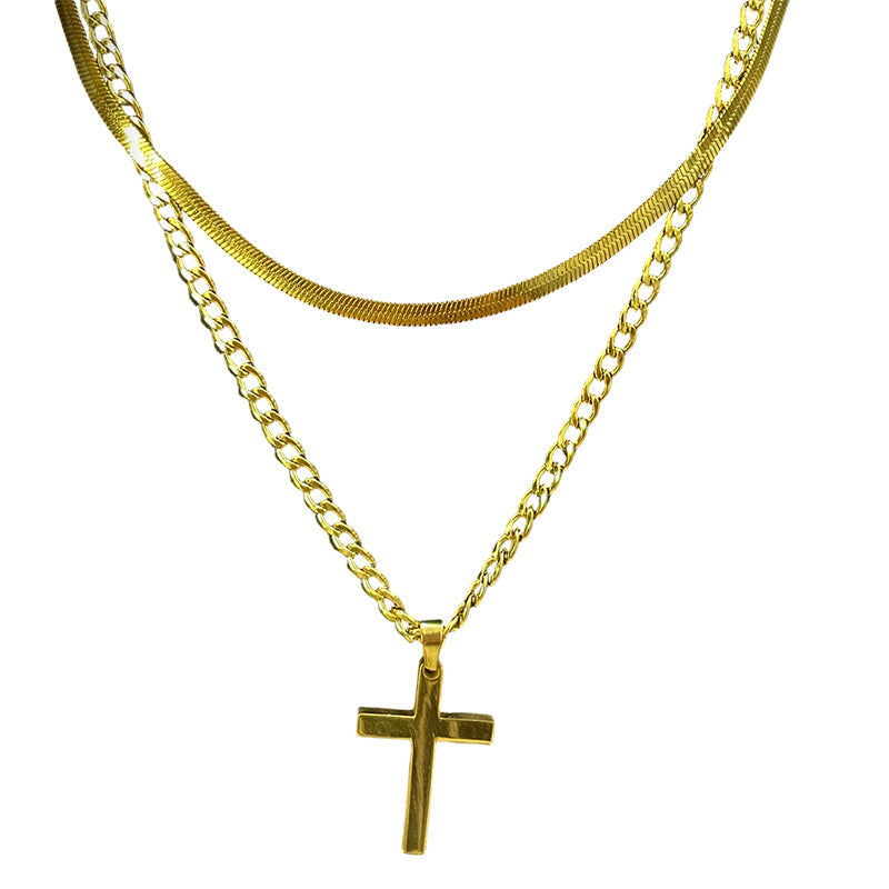 ✝️ 50% OFF NOW! 🔥 Double Layer Cross Pendant Necklace – Elegant Design, High-Quality Metal & Perfect for Daily Wear or Gift Giving 🎁