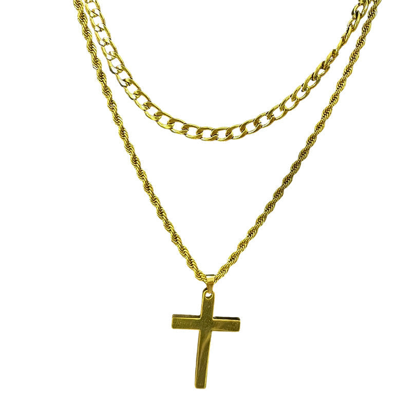 ✝️ 50% OFF NOW! 🔥 Double Layer Cross Pendant Necklace – Elegant Design, High-Quality Metal & Perfect for Daily Wear or Gift Giving 🎁