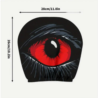 🔥🔥50K+ SOLD👁️Red Eye Car Headrest Cover – Creepy Design & Soft 😈👁️‍🗨️