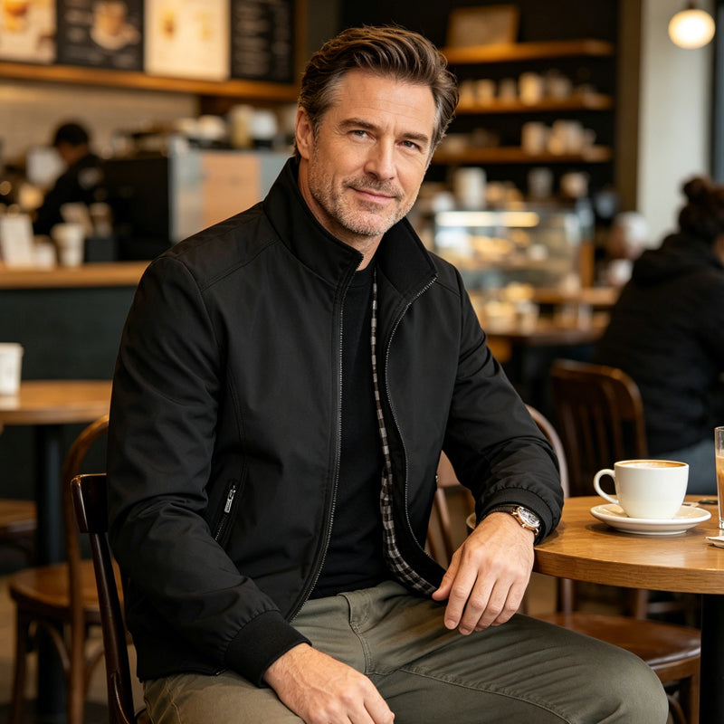 🧥 50% OFF NOW! 🔥 Men's Classic Stand Collar Jacket – Structured Fit, Durable Fabric & Perfect for Layering in Cool Weather 🧣