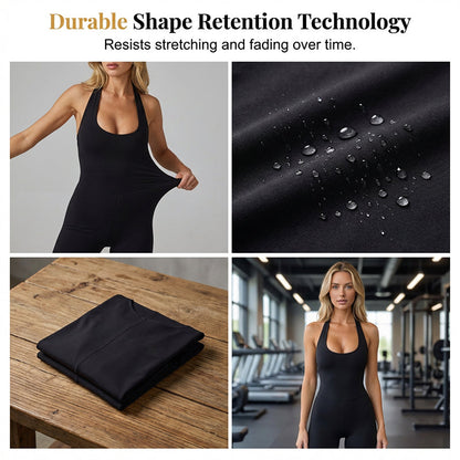 🤸 SUMMER HOT SALE ⚡ Bodycon Fitness & Yoga Jumpsuit – Stretchy Slim Fit, Breathable & Non-Slip Sports Design 🧘