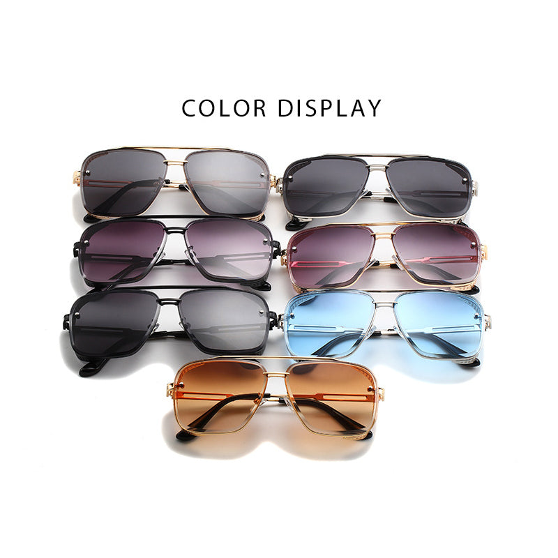 🔥50% OFF for a limited time🔥Men's Retro Double Bridge Metal Frame Sunglasses