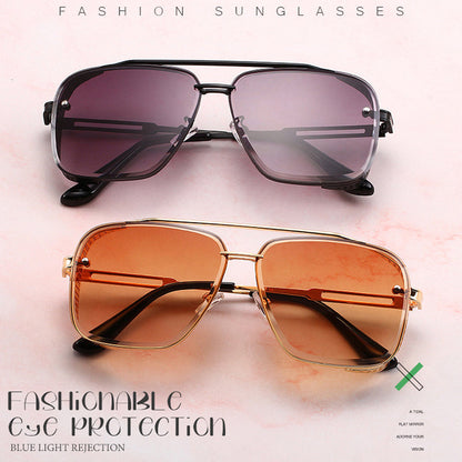 🔥50% OFF for a limited time🔥Men's Retro Double Bridge Metal Frame Sunglasses