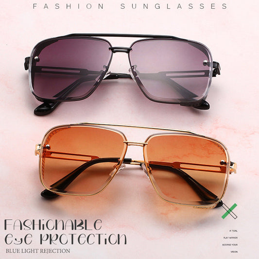 🔥50% OFF for a limited time🔥Men's Retro Double Bridge Metal Frame Sunglasses