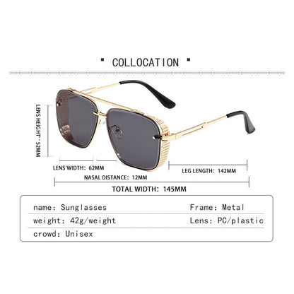 🔥50% OFF for a limited time🔥Men's Retro Double Bridge Metal Frame Sunglasses