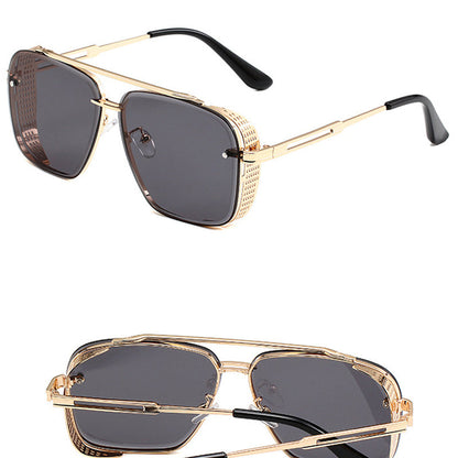 🔥50% OFF for a limited time🔥Men's Retro Double Bridge Metal Frame Sunglasses