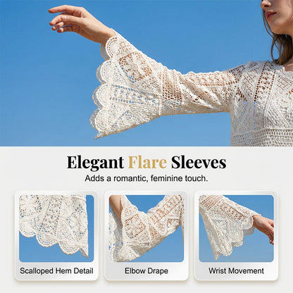 👚 50% OFF NOW! 🌸 Women's Vintage-Inspired Lace Cover-Up Blouse – Delicate Lace, Flowy Fit & Perfect for Layering or a Romantic Look ✨
