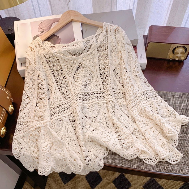 👚 50% OFF NOW! 🌸 Women's Vintage-Inspired Lace Cover-Up Blouse – Delicate Lace, Flowy Fit & Perfect for Layering or a Romantic Look ✨
