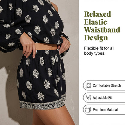 🥳2026 HOT SALE 50% OFF! 🥳💞50K+ SOLD!🌸Bohemian Off-Shoulder Printed Jumpsuit Set