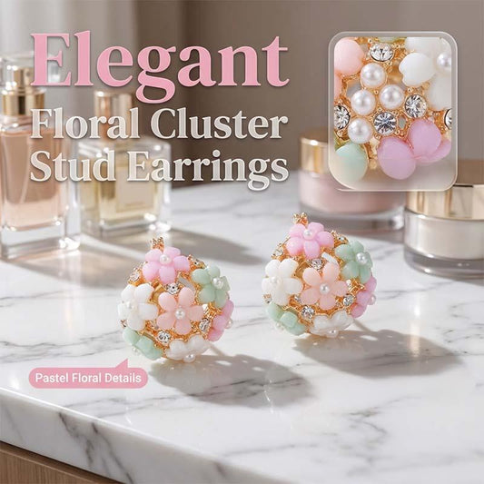 Elegant earrings with colorful floral motifs made of cubic zirconia