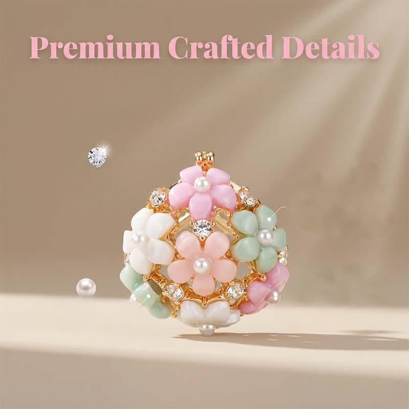 Elegant earrings with colorful floral motifs made of cubic zirconia