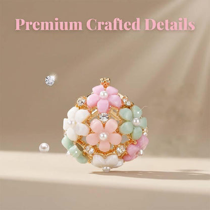 Elegant earrings with colorful floral motifs made of cubic zirconia